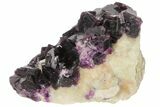 Dark Purple Cubic Fluorite and Quartz - Excellent Quality #94321-3